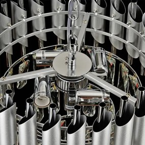 Brilagi - Lustră cu lanț ECLIPSE, 5xE14/10W/230V, diam. 38 cm, argintie