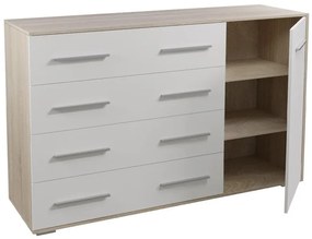 Comodă Fresi 2 (Alb + stejar sonoma). 1071617
