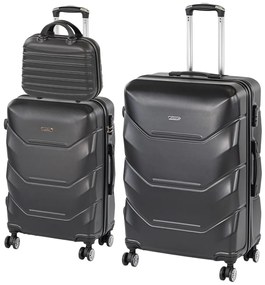 TraveLux Max X gurulós bőrönd szett fekete