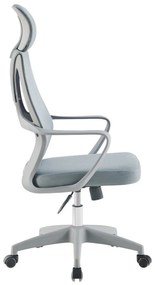 RESIGILAT- Scaun ergonomic, spătar mesh, tetiera, inaltime reglabila, Gri