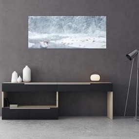 Tablou cu lebăde (120x50 cm)