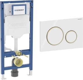 Rezervor incastrat Geberit Duofix Sigma cu set fixare si clapeta Sigma20 alb-auriu