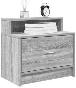 vidaXL Noptiere cu sertar 2 buc Gri Sonoma 51x31x47 cm