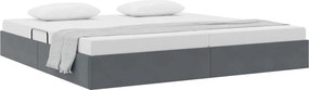 vidaXL Pat cu storage cu headboard Gri închis 200 x 200 cm Catifea