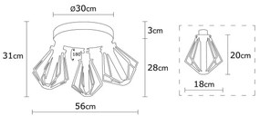 Lustră aplicată OYLAT 3xE27/40W/230V