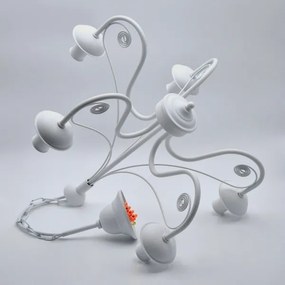 Lustră pe lanț DONATO 5xE14/40W/230V alb