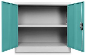 Dulap metalic universal jos 90 x 40 x 80 cm, încuietoare cilindrică, verde - ral 6033