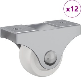 vidaXL Roată 12 pcs Alb 42 x 11,5 x 29 mm Fier