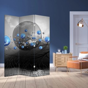 Paravan - Bile abstracte albastre (126x170 cm)