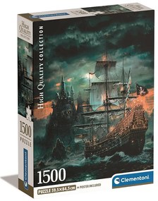 Pirat Haunted Seas navă puzzle de 1500 bucăți Compact Clementoni