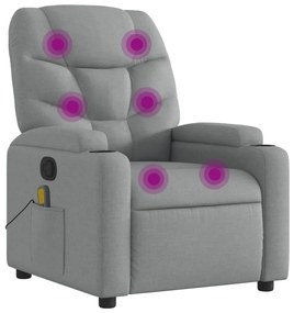 Fotoliu de masaj rabatabil, gri deschis, textil