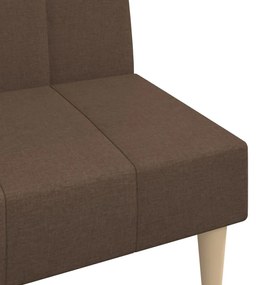 Canapea extensibila cu 2 locuri, maro, textil Maro, Fara scaunel pentru picioare Fara scaunel pentru picioare