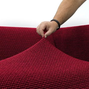 Nueva Textura Huse care se întind foarte bine NIAGARA bordo 2fotoliu cu manere de lemn (l. 130 - 160 cm)