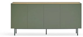 Comodă verde/în culoare naturală joasă cu aspect de lemn de stejar 165x78 cm Arista – Teulat