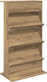 vidaXL Raft pentru reviste cu raft Stejar Artizanal 70 x 41 x 126 cm