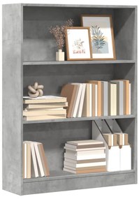 vidaXL Bibliotecă, gri beton, 80x24x109 cm, lemn prelucrat
