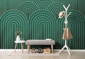 Tapet model de curcubeu verde Mid-Century