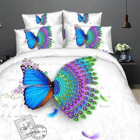 Lenjerie de pat digital print 3D (BUTTERFLY PEACOCK)