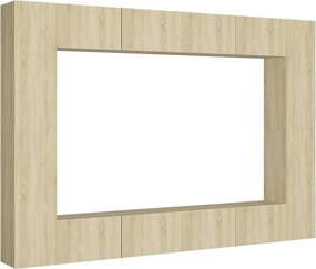 vidaXL Set de dulapuri TV, 8 piese, stejar sonoma, lemn prelucrat