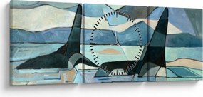 Tablou - Balene (cu ceas) (90x30 cm)