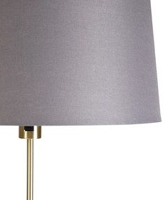 Lampă de podea auriu / alamă cu nuanță de in gri 45 cm - Parte