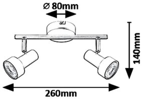 Rabalux 5323 - Lampă spot KONRAD 2xGU10/50W/230V