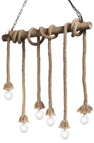 Lustră pe cablu Ideal Lux CANAPA 6xE27/15W/230V maro