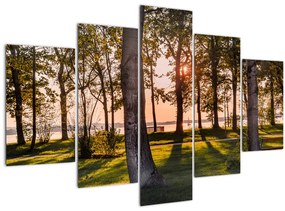 Tablou cu pomi lângă lac (150x105 cm)
