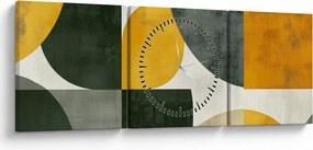 Tablou - Abstracție în culoare de măslin (cu ceas) (90x30 cm)