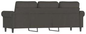 Canapea cu 3 locuri, gri inchis, 180 cm, material catifea Morke gra, 212 x 77 x 80 cm