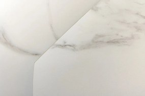 Masa extensibila cu design prin rotire Inception 130-190cm alb marmorat