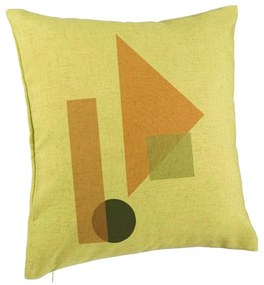 Perna Decorativa, Model Forme Geometrice 1, Multicolor, 40x40 cm, Verde, Husa Detasabila, Burduf