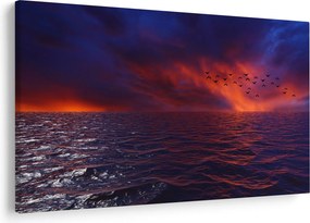 Tablou cu mare și păsări (90x60 cm)