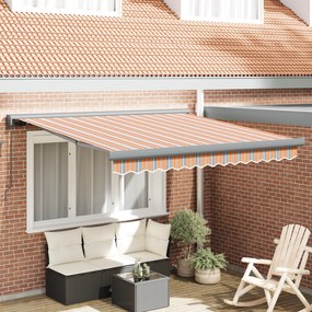 vidaXL Marchiză manuală retractabilă cu dungi multicolore 350x250 cm