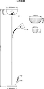 Lampadar, Lampa de podea HINTON negru