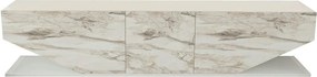 Comoda TV INCI, alb cu efect de marmura, PAL melaminat, 180x30x45 cm