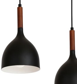 Lustră pe cablu NOAK WOOD 5xE27/60W/230V neagră/lemn închis