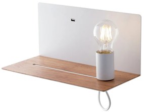 Aplica de perete, mufa USB design modern FLASH alb I-FLASH-AP BCO FE