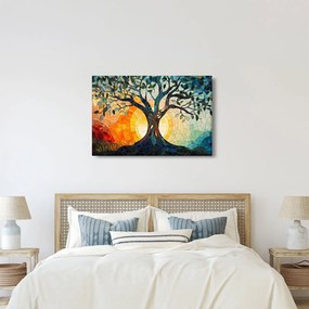Tablou – Mozaic – soare și arbore I. (90x60 cm)
