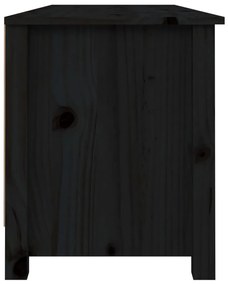 Bancă pentru pantofi, negru, 110x38x45,5 cm, lemn masiv de pin