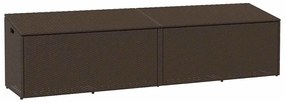 vidaXL Cutie de depozitare de grădină maro 220x50x58 cm Poly Ratan