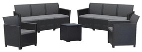 Set de mobilier de grădină Claire IV cu 8 locuri și masă de depozitare Vigo, grafit