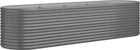vidaXL Strat înălțat grădină gri 296x80x68cm oțel galvanizat