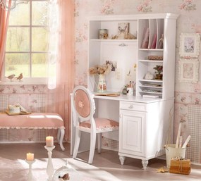 Set Studiu Camera Fete Romantica 3 Piese ,   Birou + Unitate + Biblioteca