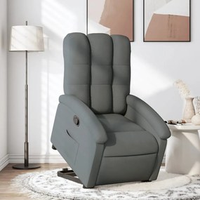 vidaXL Fotoliu rabatabil cu ridicare pe verticală, gri închis, textil