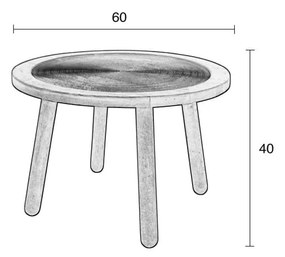 Măsuță din lemn de mango Zuiver Dendron, Ø 60 cm