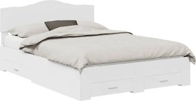 vidaXL Cadru de pat cu headboard Alb 140 x 200 cm Lemn compozit