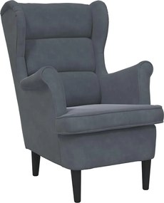 vidaXL Fotoliu, gri închis, catifea