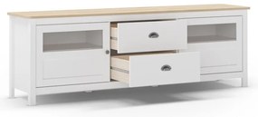 Comodă TV albă din lemn de pin 180x59 cm Misti – Marckeric