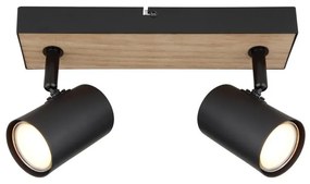 Aplica de perete / tavan 2L design industrial Robby negru, maro